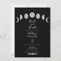 Black Night Sky Moon Phases Evening Wedding