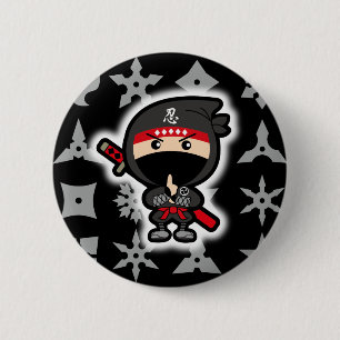 Black Ninja Boy 6 Cm Round Badge
