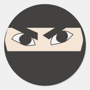 Black Ninja Classic Round Sticker