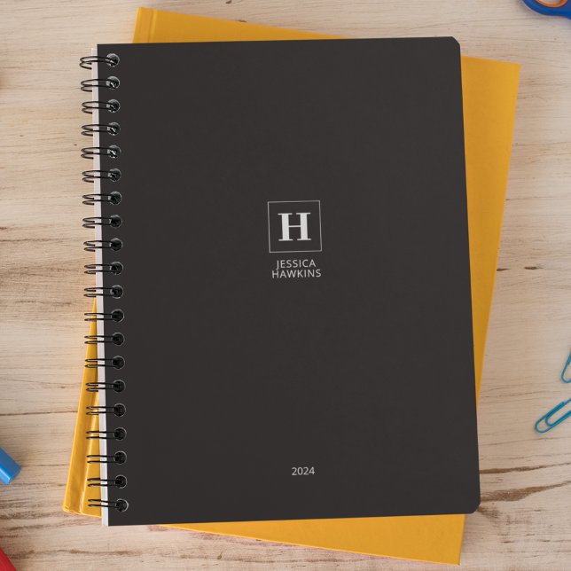 Black Noir Classic Monogram Personal Weekly Planner (Creator Uploaded)