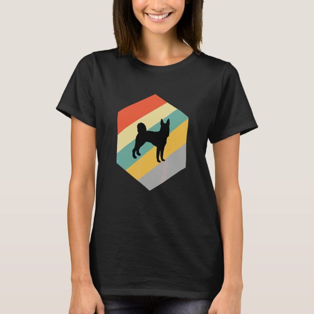 Black Norwegian Elkhound Dog T-Shirt (Front)