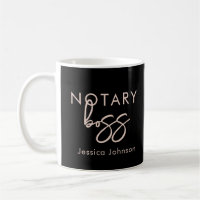 Black Notary Boss Add Name Cute Notary Ceramic