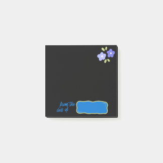 Black Notes with Purple Flowers