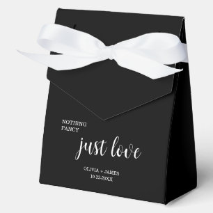 Black Nothing Fancy Just Love Wedding Favour Box
