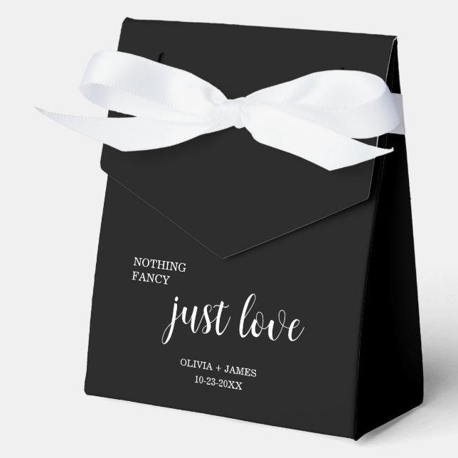Black Nothing Fancy Just Love Wedding   Favour Box (Front)