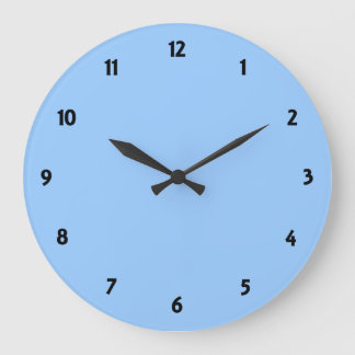 Black Number Clock Face Blue Color Round Clock