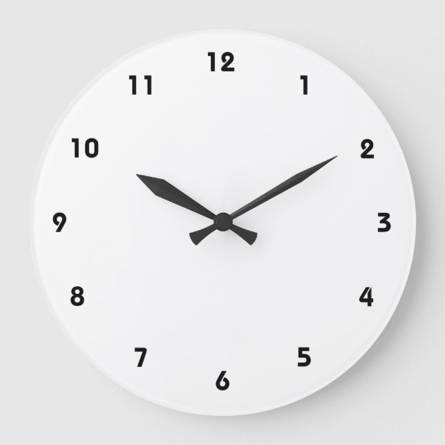 Black Numbered Clock Face Personalize Wall Clock (Front)