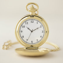 Black Numbers Gold Pocket Watch