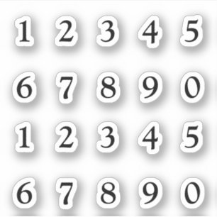 Black numbers sticker