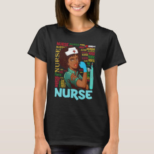 Black Nurse Afro Magic Black History Month Nurse M T-Shirt