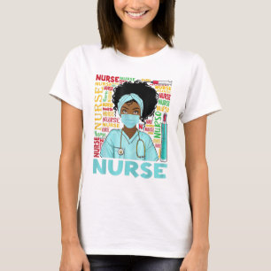Black Nurse Afro Magic&Black History Month Nurse M T-Shirt