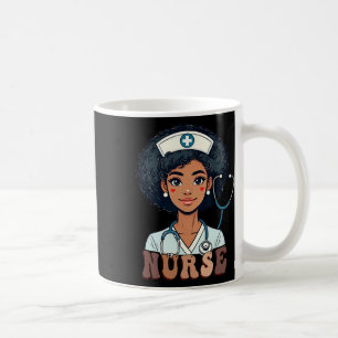 Black Nurse Afro Melanin Black History Month Nursi Coffee Mug