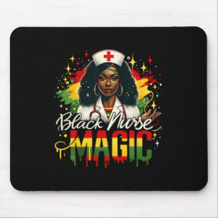 Black Nurse Afro Queen Black History Month Black W Mouse Pad