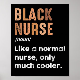 Black Nurse Definition Funny Black History Month Poster
