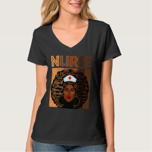 Black Nurse  For Women Girls African Melanin Nursi T-Shirt