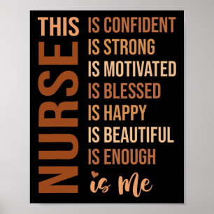 Black Nurse Melanin Black History African American Poster
