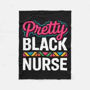 Black Nurse Melanin Woman Black History Month Nurs Fleece Blanket