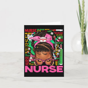 Black Nurse Messy Bun Black History Juneteenth Nur Card