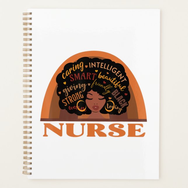 Black Nurse Nursing Design Planner (Front)