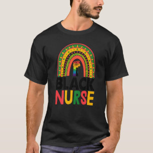 Black Nurse Power Rainbow Women African Black Hist T-Shirt