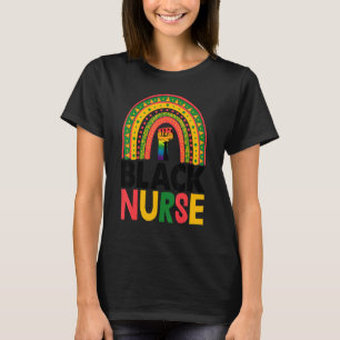 Black Nurse Power Rainbow Women African Black Hist T-Shirt