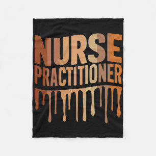 Black Nurse Practitioner African American Nurse Pr Fleece Blanket