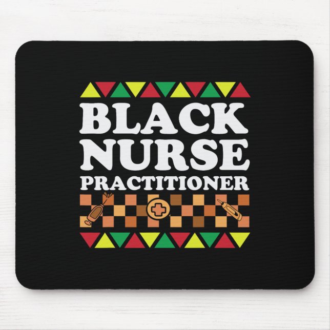 Black Nurse Practitioner Bhm African American Mela Mouse Pad (Front)