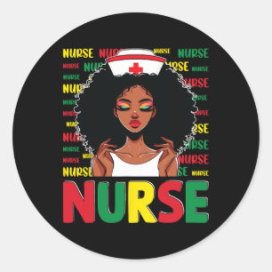 Black Nurse Sophisticated And Gorgeous Melanin His Classic Round Sticker