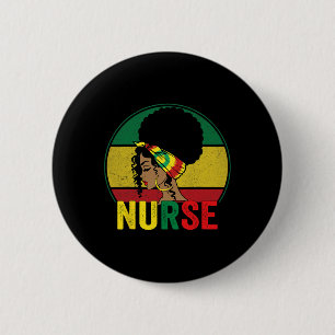Black Nurse Woman Afro Melanin Vintage Black Histo 6 Cm Round Badge