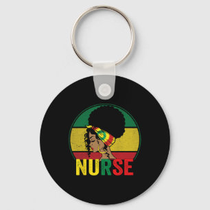 Black Nurse Woman Afro Melanin Vintage Black Histo Key Ring