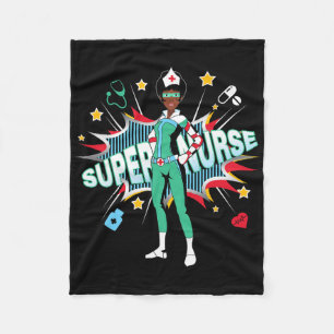 Black Nurses Rock Shirt Super Hero Funny Black Rn Fleece Blanket
