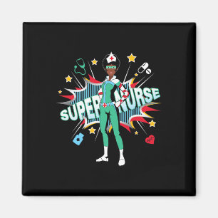 Black Nurses Rock Shirt Super Hero Funny Black Rn  Magnet