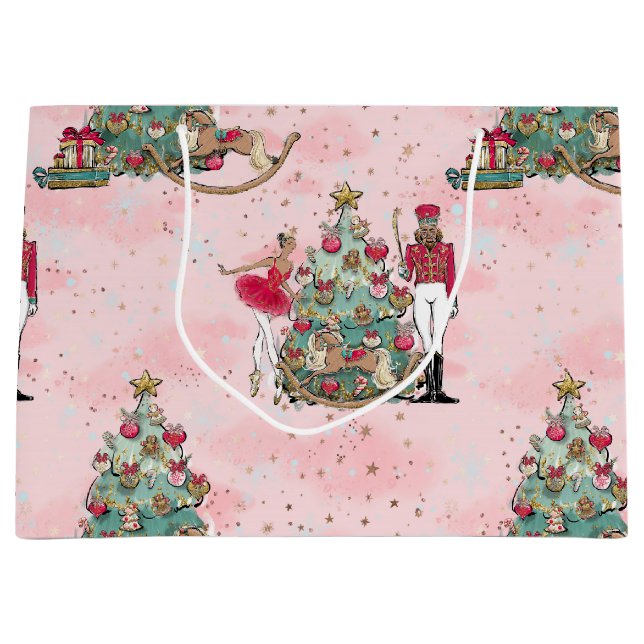 Black Nutcracker Ballet Christmas Bag (Front)