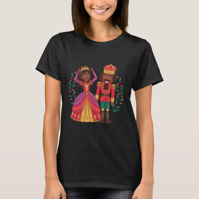 Black Nutcracker Sugar Plum Fairy Kwanzaa African  T-Shirt (Front)