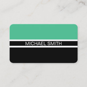 Black Ocean Green Professional Elegant Modern Business Card