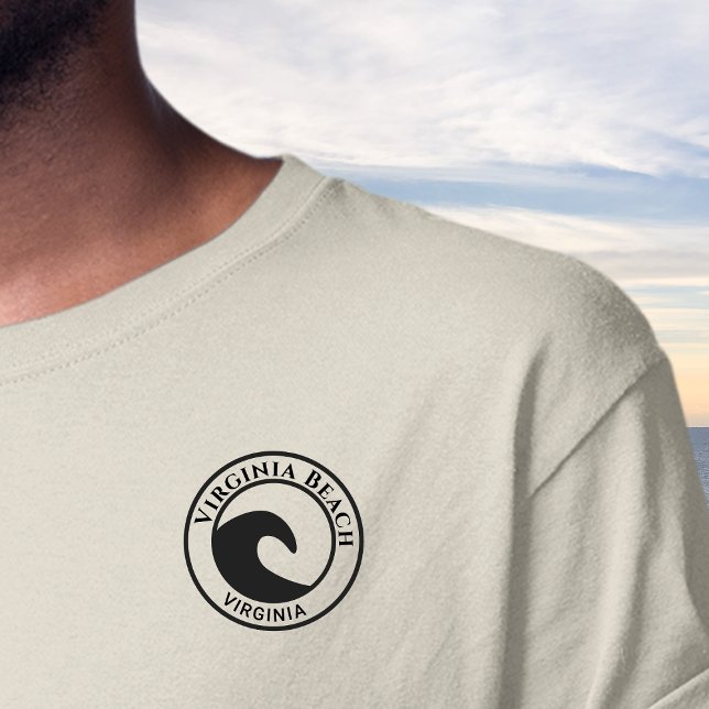 Black Ocean Wave Circle Design Virginia Beach T-Shirt (Creator Uploaded)