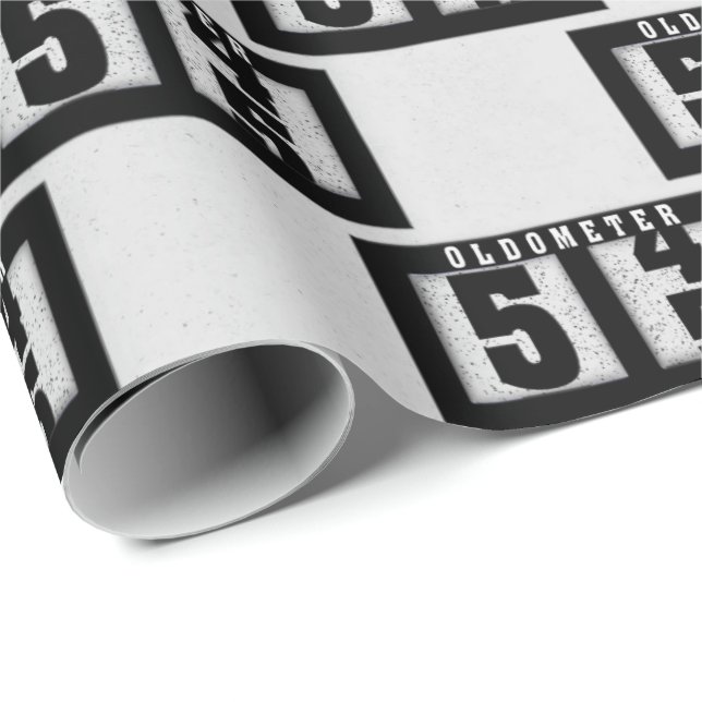 Black Odometer for 55th Birthday   Wrapping Paper (Roll Corner)