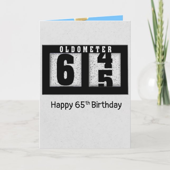 Black Odometer for 65th Birthday  Card (Front)