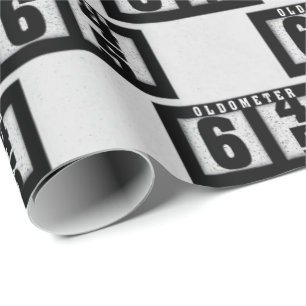 Black Odometer for 65th Birthday   Wrapping Paper