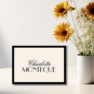 Black Old Money Black Tie Wedding Place Card