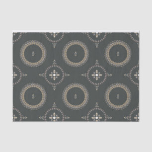 Black Olive Elegant Ornamental Floral Tissue Paper