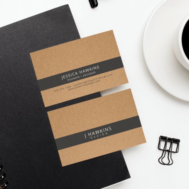Black Olive • Elevate Kraft Paper Minimalist Business Card (Creator Uploaded)