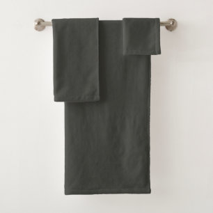 Black olive (solid colour) bath towel set