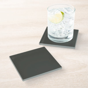 Black olive (solid colour) glass coaster