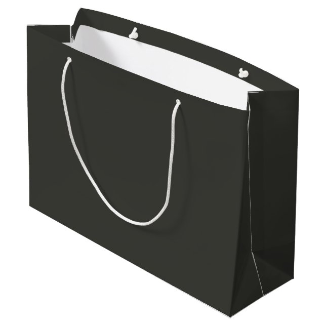 Black olive (solid colour)  large gift bag (Back Angled)