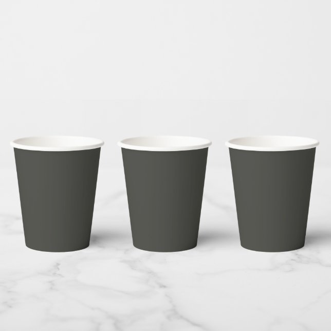 Black olive (solid colour)  paper cups (Multi)
