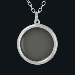 Black olive (solid colour)  silver plated necklace<br><div class="desc">Black olive (solid colour)</div>