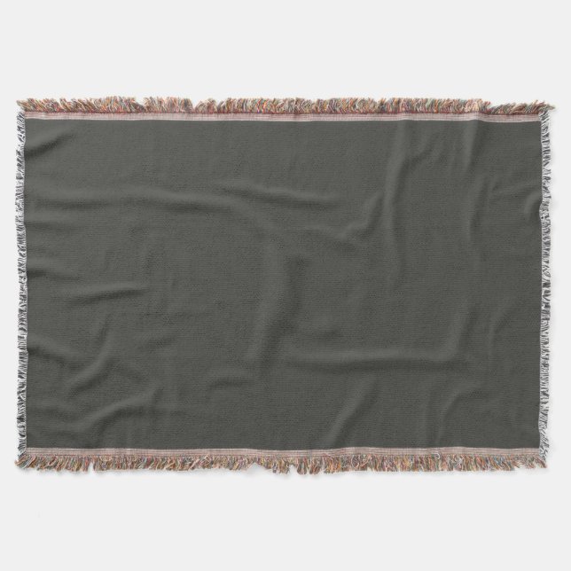 Black olive (solid colour)  throw blanket (Front)