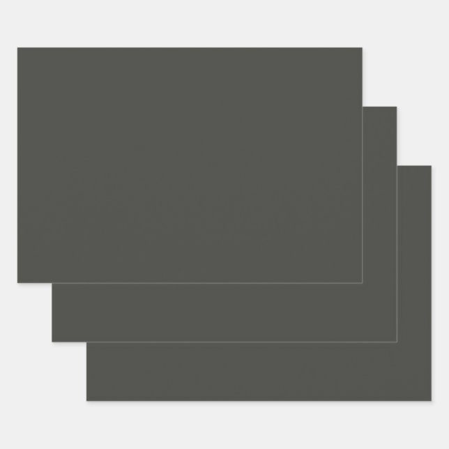 Black olive (solid colour)  wrapping paper sheet (Set)