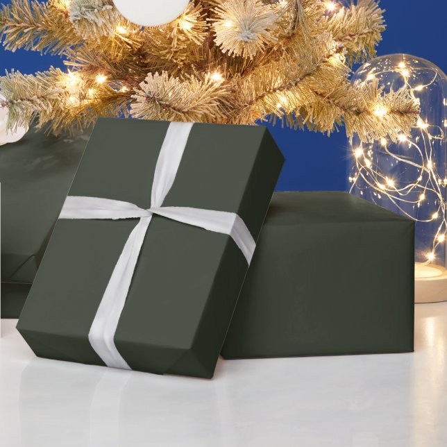 Black Olive Solid Plain Colour Wrapping Paper (Holidays)